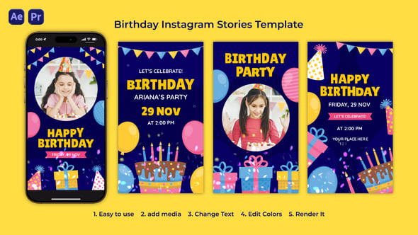 Videohive Birthday Instagram Stories Template