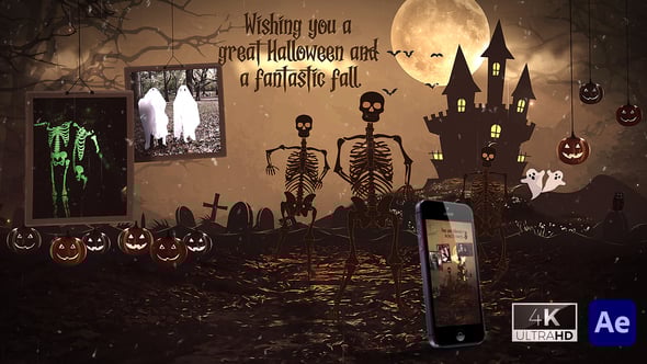 Videohive Halloween Intro Skeleton Dance