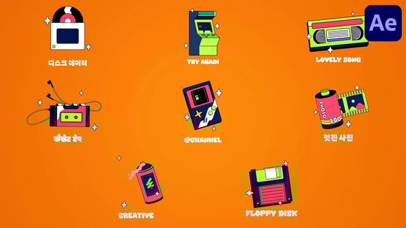 Videohive Retro Things Icons And Titles for After Effects