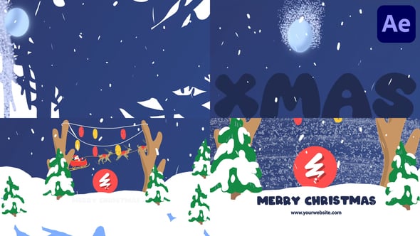 Videohive Christmas Cartoon Santa Logo | After Effects