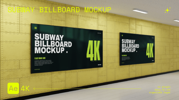Videohive Subway Billboard Mockup 54991189