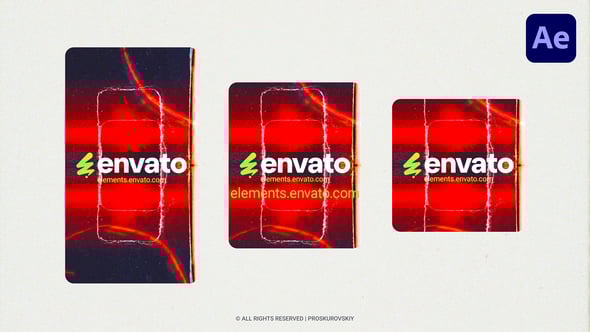 Videohive Vertical Retro Glitch Logo