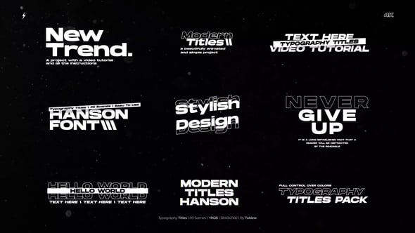 Videohive Typography Titles 3.0 | After Effects 55043809