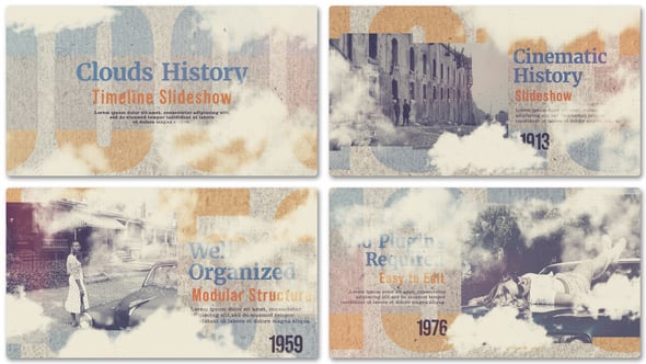 Videohive Clouds History Timeline Slideshow 55451370
