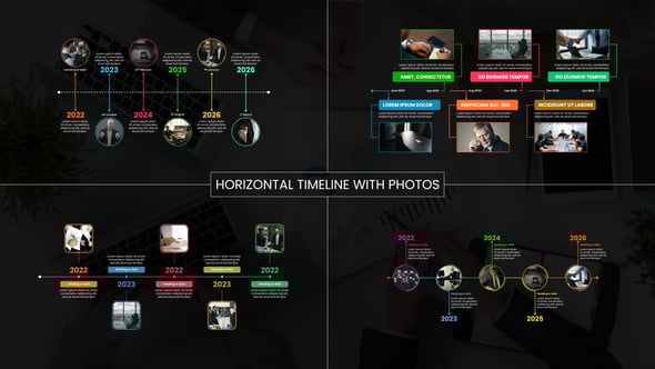 Videohive Horizontal Timeline With Photos