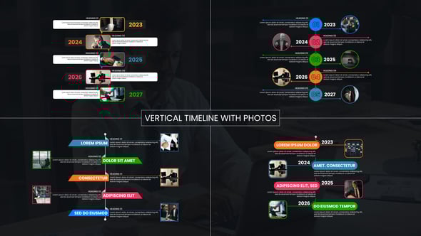 Videohive Vertical Timeline With Photos