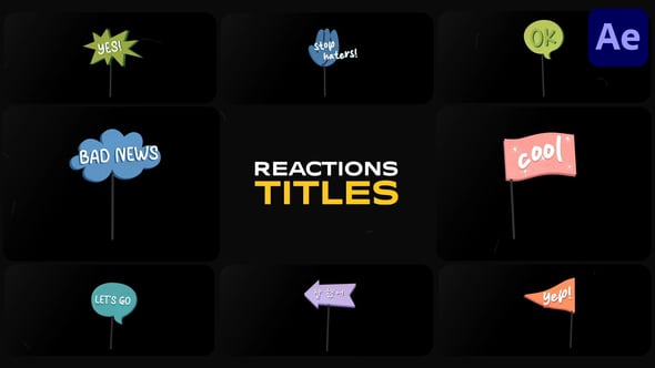 Videohive Reactions Titles | After Effects
