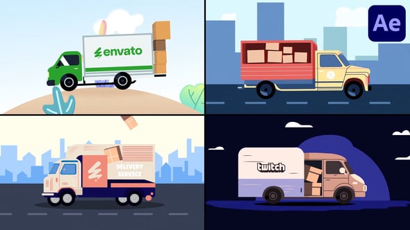 Videohive Delivery Service Truck Explainer for After Effects
