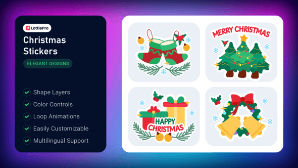 Videohive Christmas Stickers
