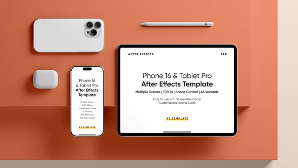 Videohive Phone 16 & Tablet Pro Screen Mockup Template