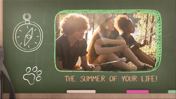 Videohive Kids And Teens Adventure And Hike Summer Camp Chalkboard Opener
