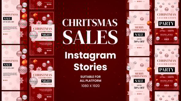 Videohive Realistic Christmas Sales Instagram Stories
