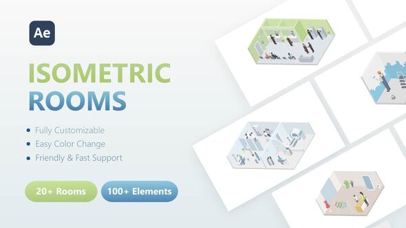 Videohive 3D Isometric Rooms