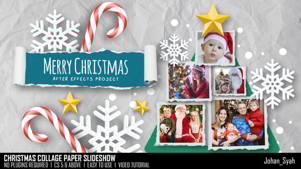 Videohive Christmas Collage Paper Slideshow