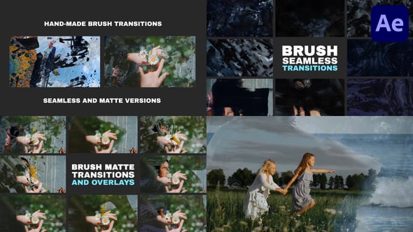 Videohive Hand-Made Brush Transitions And Overlays | After Effects