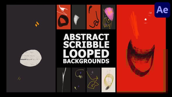 Videohive Abstract Scribble Vertical Looped Backgrounds | After Effects