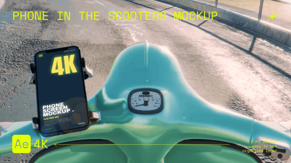 Videohive Phone Screen in the Scooters Mockup