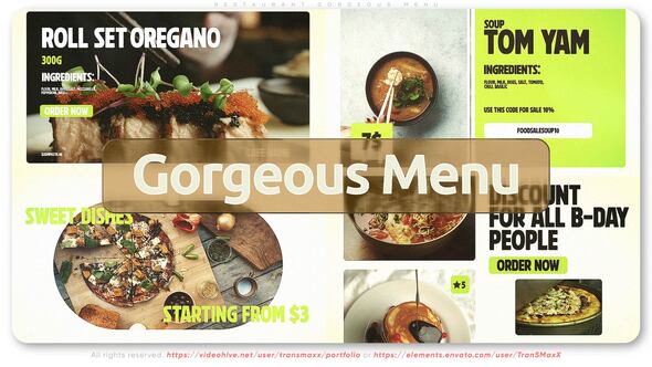 Videohive Restaurant Gorgeous Menu
