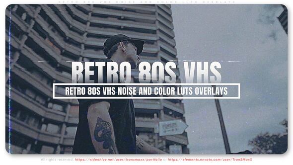 Videohive Retro 80s VHS Noise And Color Luts Overlays