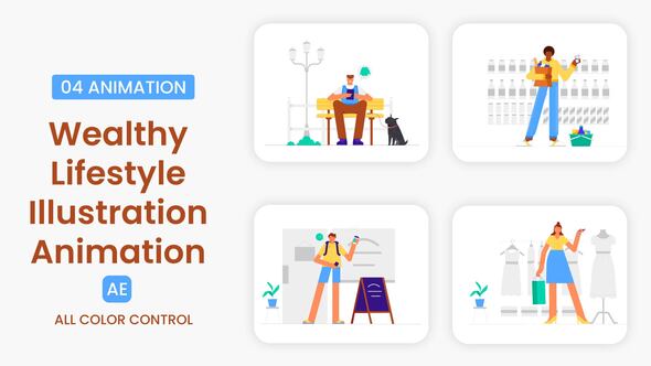 Videohive Wealthy Lifestyle Illustration Pack