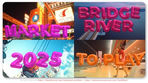 Videohive 3D Inflated Typography Letters Pack