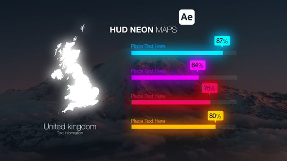 Videohive HUD Neon Maps