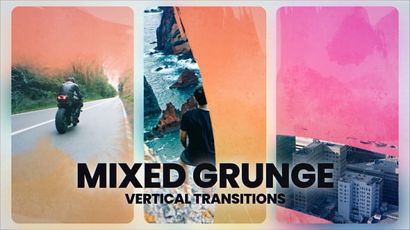 Videohive Grunge Vertical Transitions