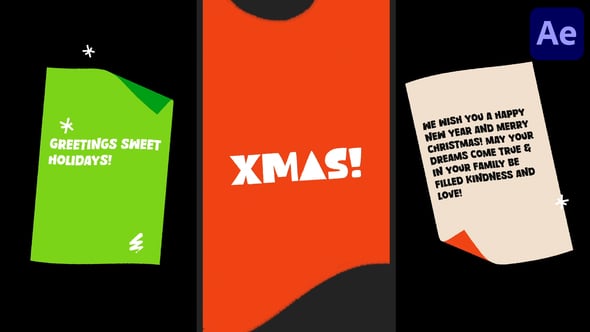 Videohive Vertical Xmas Greetings for After Effects