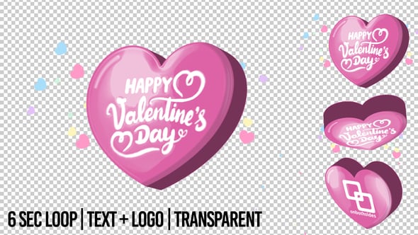 Videohive 3D Valentine Pop Logo Loop