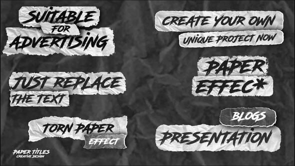 Videohive Paper Titles // After Effects 56603688