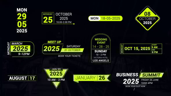 Videohive Clean Time & Date Titles