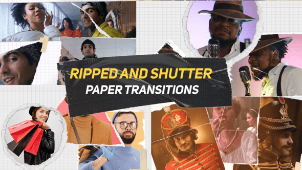 Videohive Ripped and Shutter Paper Transitions 56194530