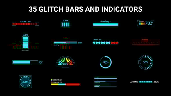 Videohive Glitch Bars and Indicators
