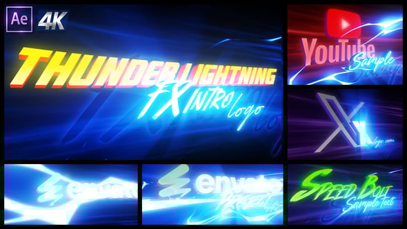 Videohive Thunder Lightning Intro Logo