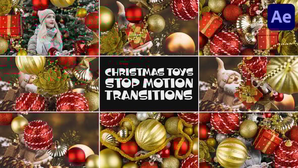Videohive Christmas Toys Stop Motion Transitions for After Effects
