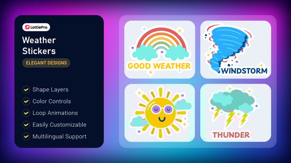 Videohive Weather Stickers