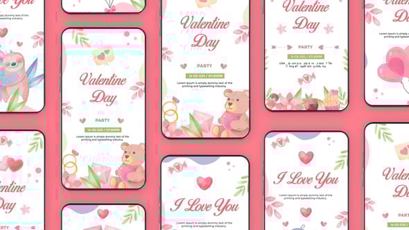 Videohive Watercolor Valentines Day Instagram Stories
