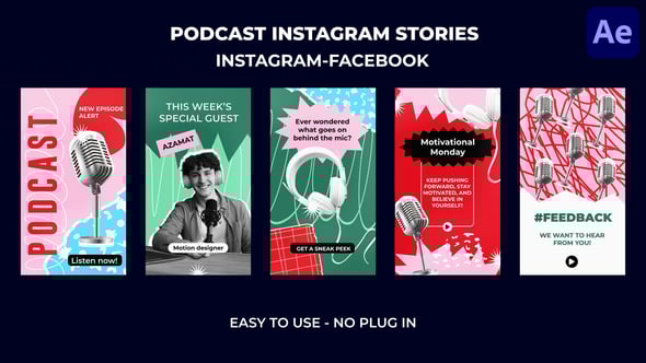 Videohive 5 in 1 Podcast Instagram Stories