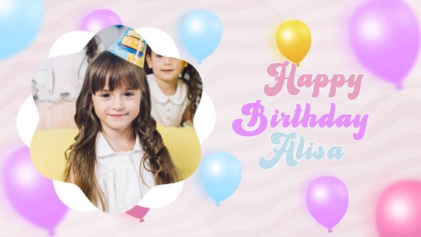 Videohive Happy Birthday Alisa Postel Color Design
