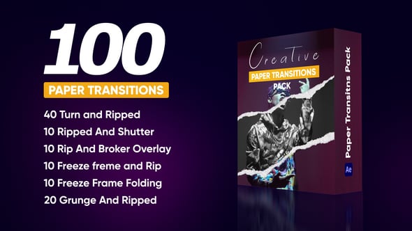 Videohive Creative Paper Transitions Pack