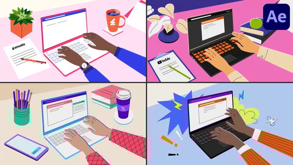 Videohive Typing Hands Explainer for After Effects