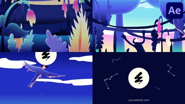 Videohive Jungle And Night Sky Logo Opener | After Effects