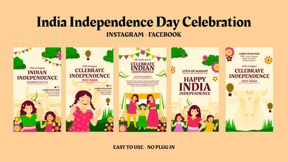 Videohive India Independence Day Instagram Stories 57144430