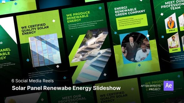 Videohive Social Media Reels – Solar Panel Renewable Energy Slideshow After Effects Project Files