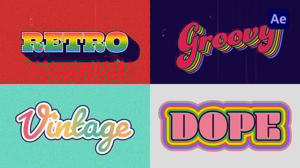 Videohive Retro Rainbow Vintage Titles