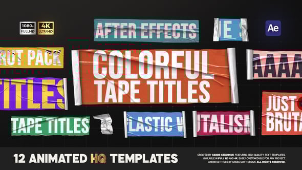 Videohive Colorful Tape Titles