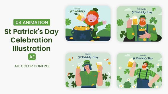 Videohive St Patrick’s Day Celebration Illustration Scene