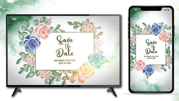 Videohive Watercolor Wedding Invitation 57257827