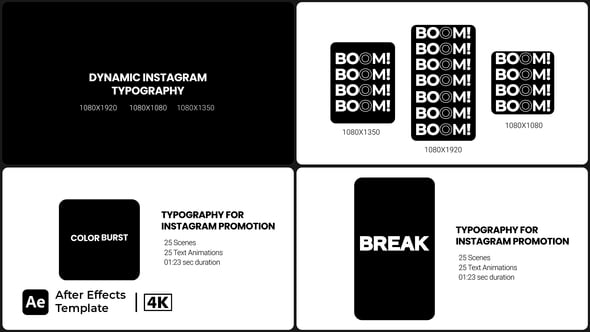 Videohive Dynamic Instagram Typography