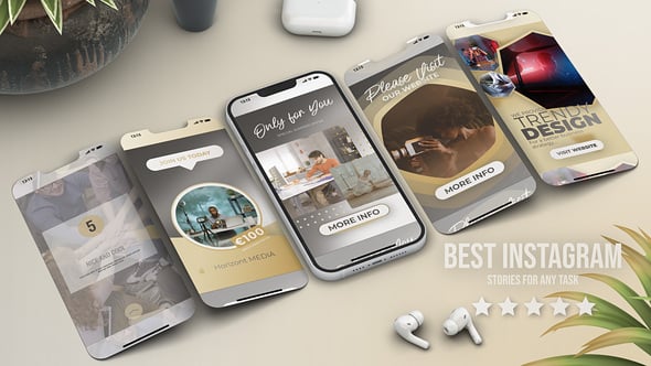 Videohive Instagram Stories Vertical Event Golden Silver Education Promo
